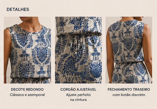 Macacão Azul Azulejo Floral