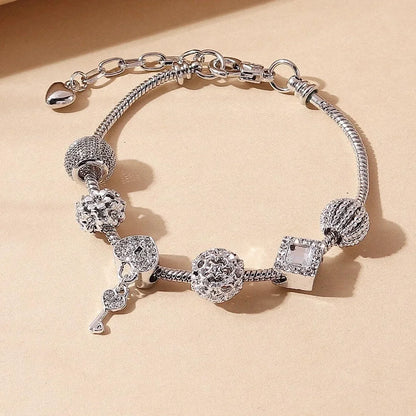 Adelia's Heart & Key Multi-Element Bracelet