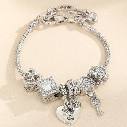 Adelia's Heart & Key Multi-Element Bracelet