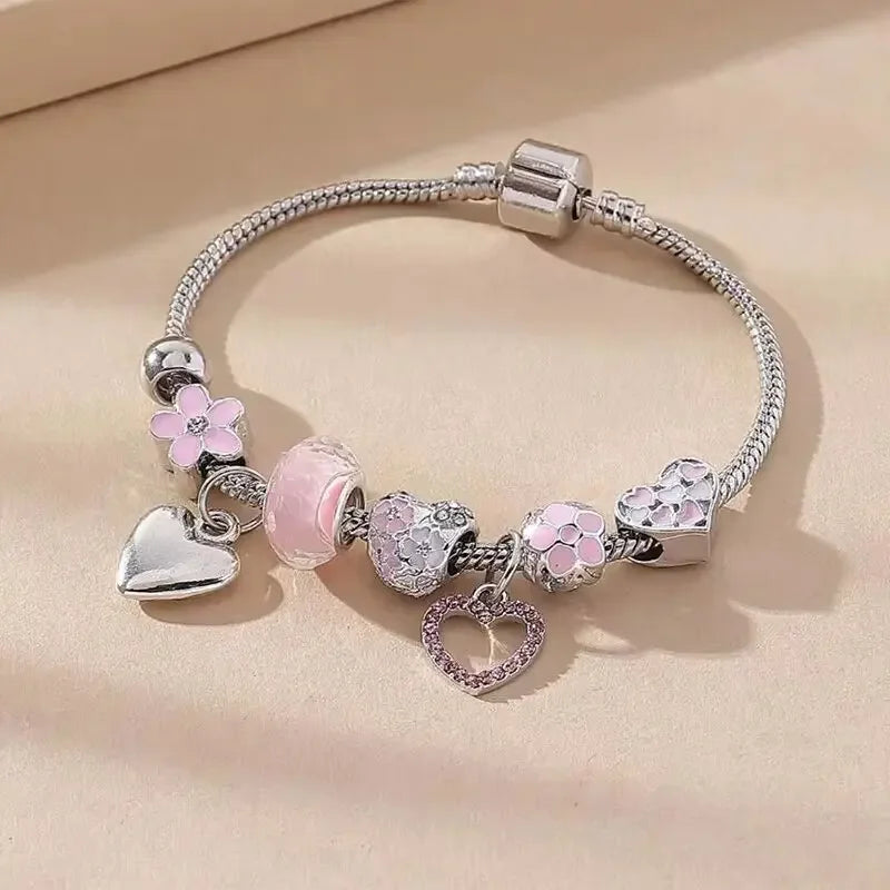 Adelia's Heart & Key Multi-Element Bracelet