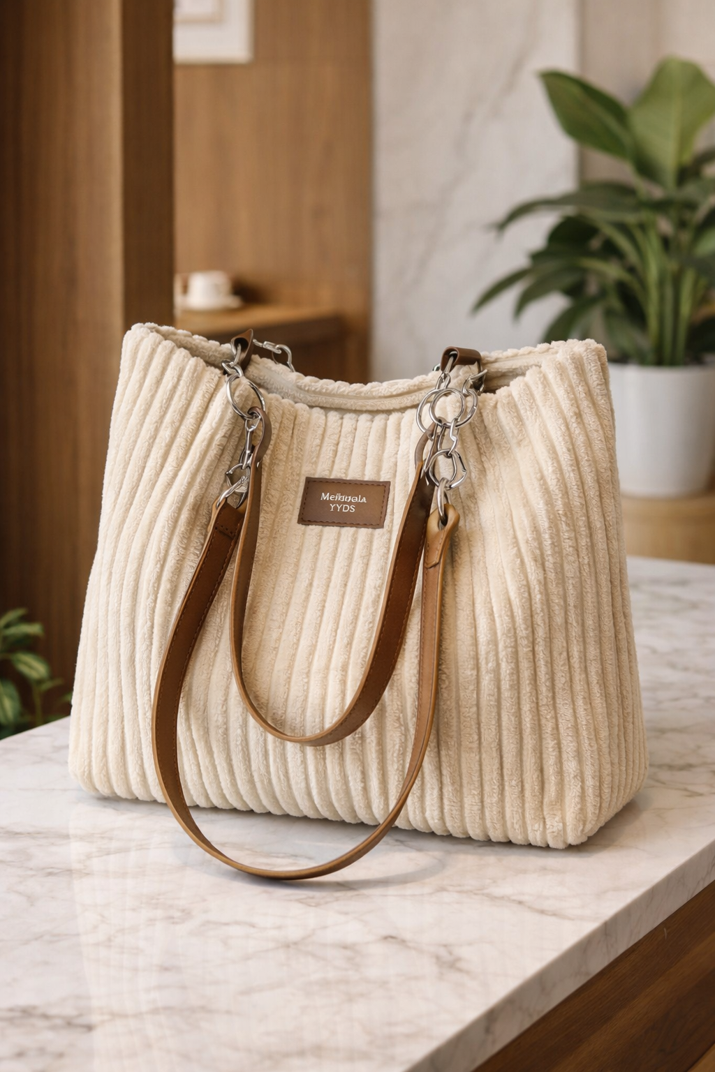 Tote Bag Urbana em Corduroy