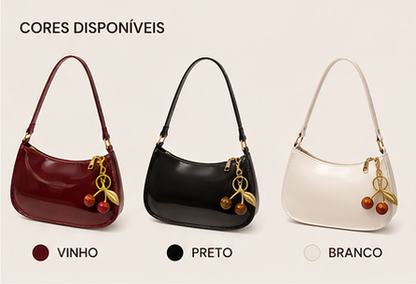 Cherry Charm PU Leather Shoulder Bag – Elegant & Versatile
