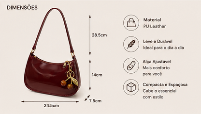 Cherry Charm PU Leather Shoulder Bag – Elegant & Versatile