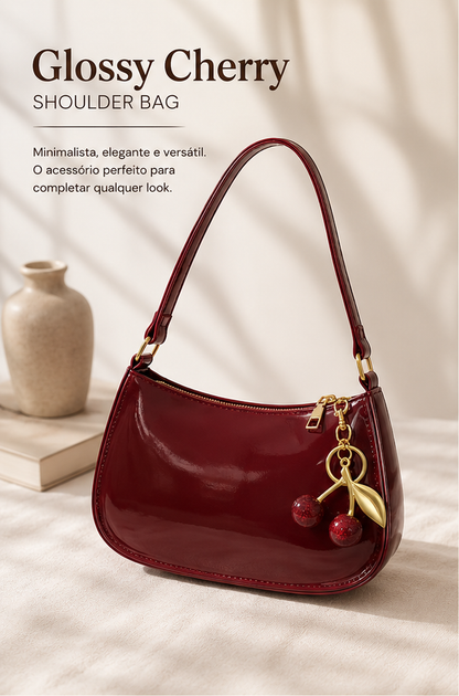 Cherry Charm PU Leather Shoulder Bag – Elegant & Versatile