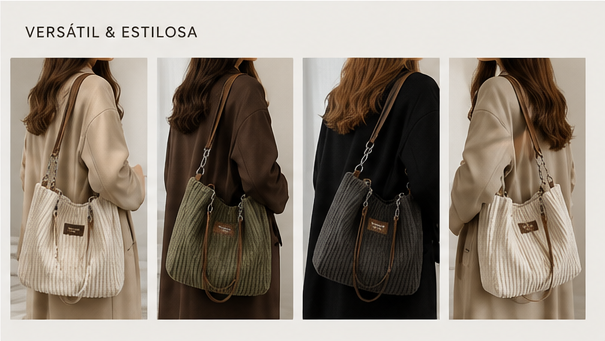 Tote Bag Urbana em Corduroy
