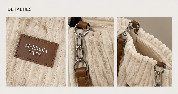 Tote Bag Urbana em Corduroy