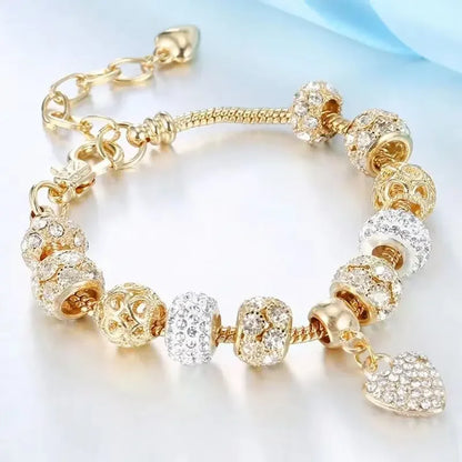 Adelia's Heart & Key Multi-Element Bracelet