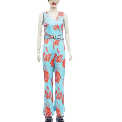 Isla Magenta Tropical Floral Wide-Leg Jumpsuit