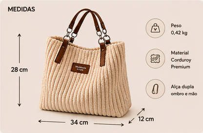 Tote Bag Urbana em Corduroy