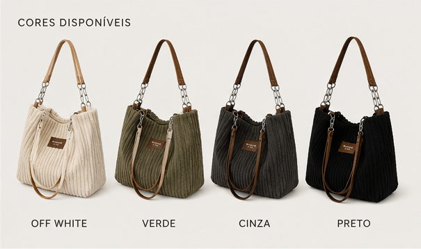 Tote Bag Urbana em Corduroy